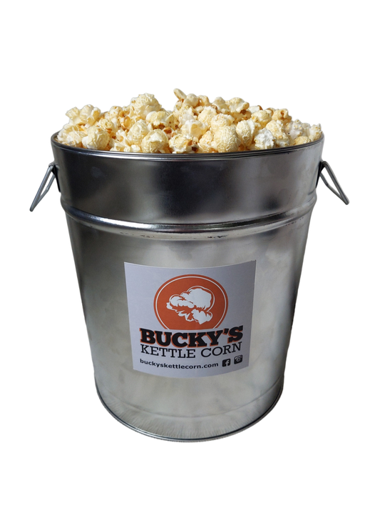3.5 Gallon Tin of Kettle Corn | 40 Cups | Serves 14 | 44oz