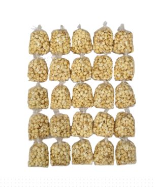 Box of 25, 3 Cup Bags of Kettle Corn | Serves 25 | $2.40 per Serving